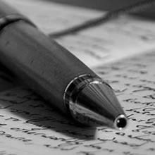 Pen and guest book from the Pioneer Trading Post