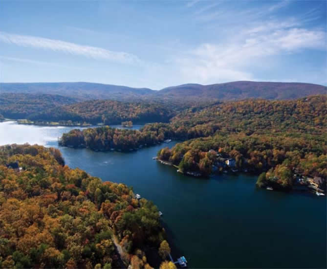 Arial View of Cabin on Douglas Lake