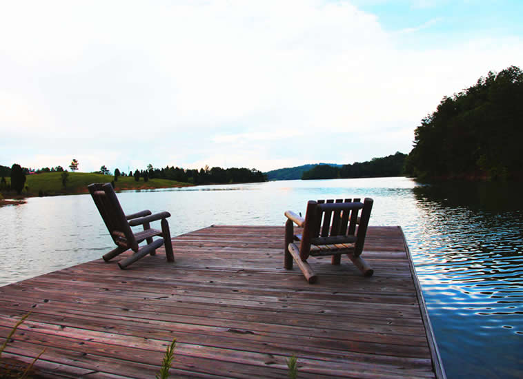 View from the dock of The Pioneer Trading Post 